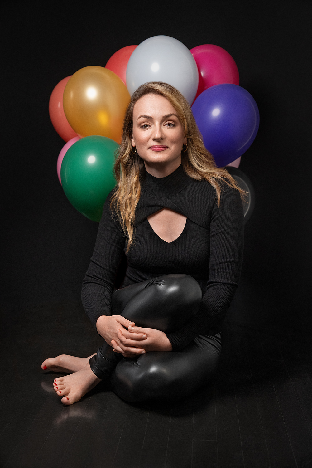 Jen with balloons